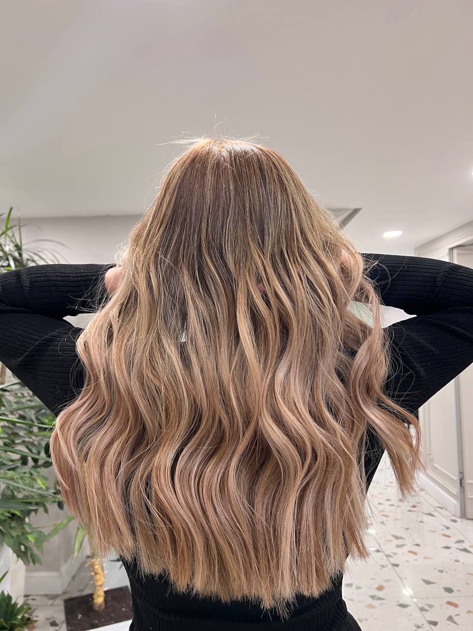 Beautiful blonde balayage hair transformation